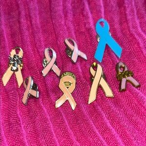 Pink and Blue Awareness Ribbon Pins(8)total